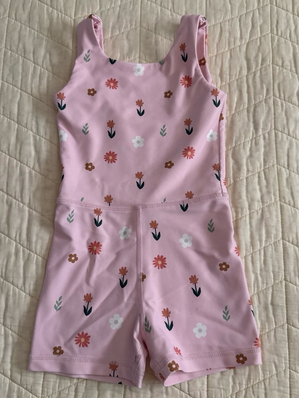 Kids Pink Floral Active Romper